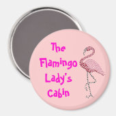 Roze Flamingo Stateroom Deur Marker Magneet (Voorkant / Achterkant)
