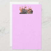 Roze flamingo Stationery Briefpapier (Voorkant / Achterkant)