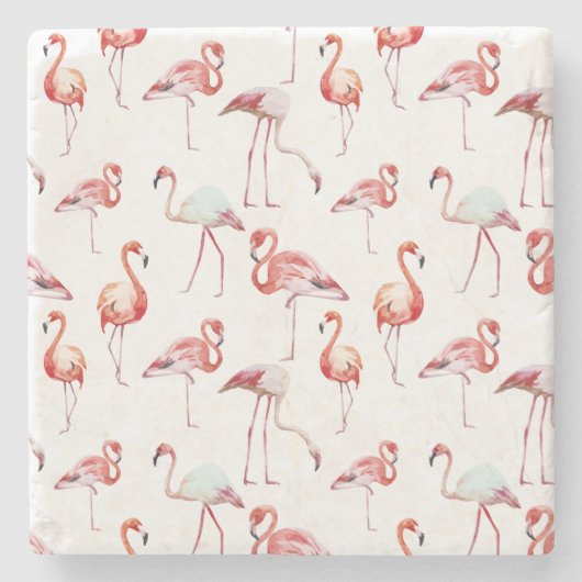 Roze flamingo stenen onderzetter (Voorkant)