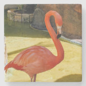 Roze Flamingo Stenen Onderzetter (Voorkant)