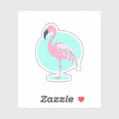  roze flamingo sticker (Vel)