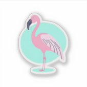  roze flamingo sticker (Voorkant)