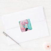 Roze flamingo stickers (Envelop)