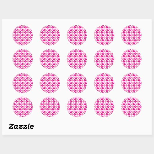 Roze flamingo stickers. ronde sticker (Vel)