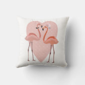 Roze Flamingo stijlvol hart liefde Kussen (Achterkant)