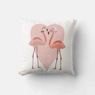 Roze Flamingo stijlvol hart liefde Kussen