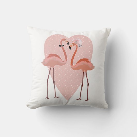 Roze Flamingo stijlvol hart liefde Kussen (Voorkant)