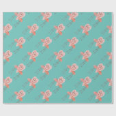 Roze Flamingo stijlvolle hartliefde Cadeaupapier (Vlak)