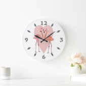 Roze Flamingo Stijlvolle hartliefde Grote klok (Huis)