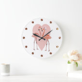 Roze Flamingo stijlvolle hartliefde Grote Klok (Huis)