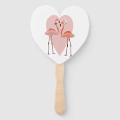Roze Flamingo stijlvolle hartliefde Handwaaier (Voorkant)