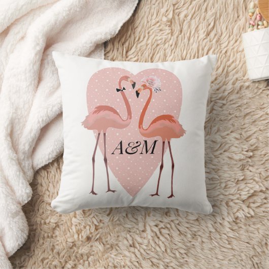 Roze Flamingo stijlvolle hartliefde Kussen (Deken)