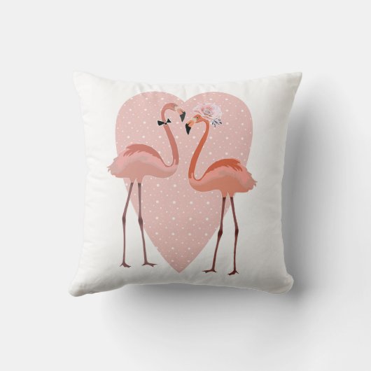 Roze Flamingo stijlvolle hartliefde Kussen (Achterkant)