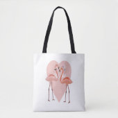 Roze Flamingo stijlvolle hartliefde Tote Bag (Voorkant)