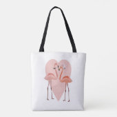 Roze Flamingo stijlvolle hartliefde Tote Bag (Achterkant)