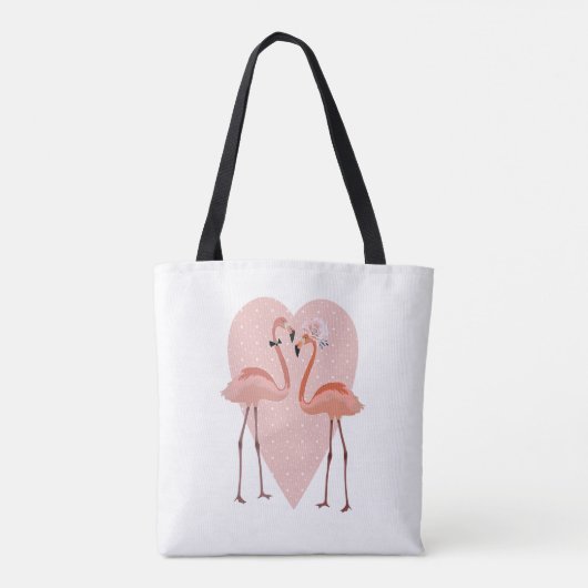 Roze Flamingo stijlvolle hartliefde Tote Bag (Achterkant)