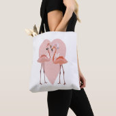 Roze Flamingo stijlvolle hartliefde Tote Bag (Dichtbij)