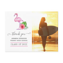 Roze Flamingo Strand Afstudeer Bedankt