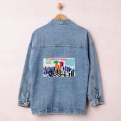 Roze flamingo strand denim jacket (Hangar)