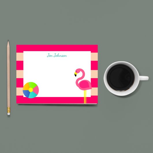 Roze flamingo strand klein gepersonaliseerd post-it® notes