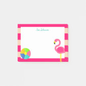 Roze flamingo strand klein gepersonaliseerd post-it® notes (Voorkant)