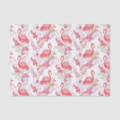 Roze flamingo strand patroon feest tissue tissuepapier (Voorkant)