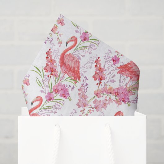 Roze flamingo strand patroon feest tissue tissuepapier (Cadeauzakje)