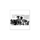 Roze flamingo strand rubberstempel (Afrduk)