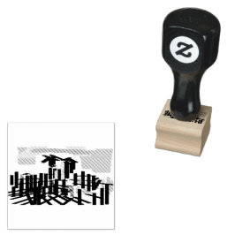 Roze flamingo strand rubberstempel