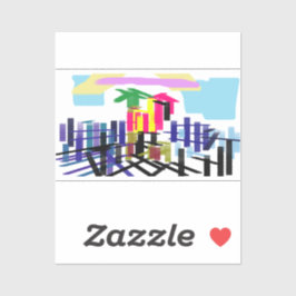 Roze flamingo strand sticker