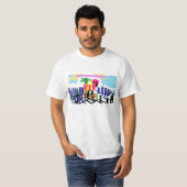 Roze flamingo strand t-shirt (Voorkant volledig)