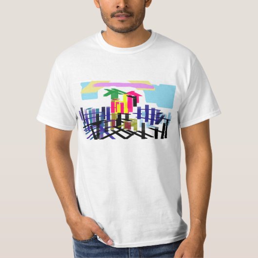 Roze flamingo strand t-shirt (Voorkant)