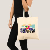 Roze flamingo strand tote bag (Voorkant (product))