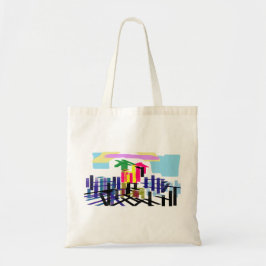 Roze flamingo strand tote bag