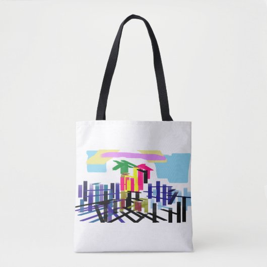 Roze flamingo strand tote bag (Voorkant)