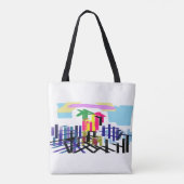 Roze flamingo strand tote bag (Achterkant)