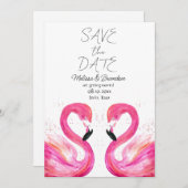 Roze Flamingo Strand Tropisch Huwelijk  Kaart (Voorkant / Achterkant)