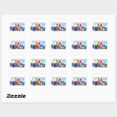 Roze flamingo strand vierkante sticker (Vel)