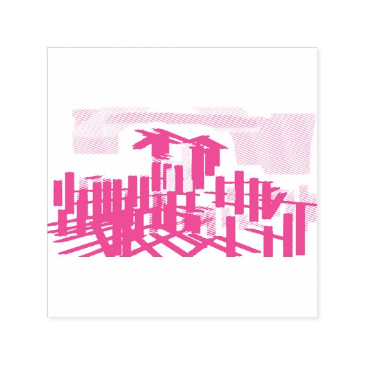 Roze flamingo strand zelfinktende stempel (Design)