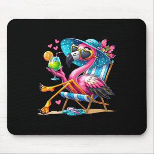 Roze Flamingo Strand Zomer Vibes Palmboom Tropica Muismat