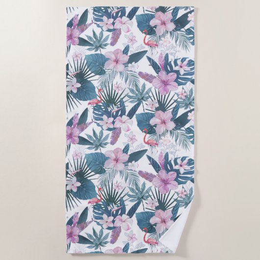 Roze Flamingo Strandlaken (Voorkant)