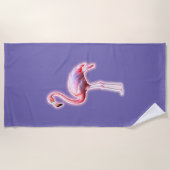 Roze Flamingo Strandlaken (Voorkant)