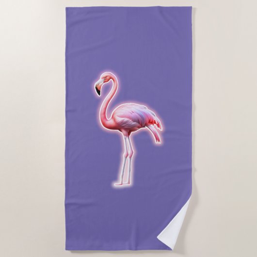 Roze Flamingo Strandlaken (Voorkant)