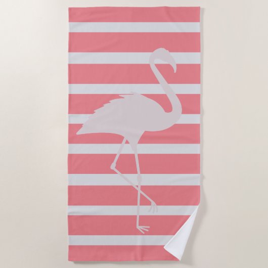 Roze Flamingo Strandlaken (Voorkant)