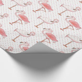 Roze flamingo strandpatroon inpakpapier (Hoek)