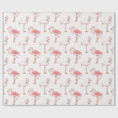 Roze flamingo strandpatroon inpakpapier (Vlak)