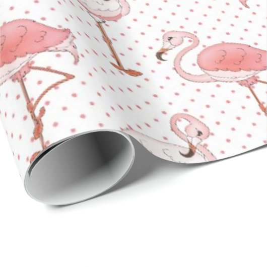 Roze flamingo strandpatroon inpakpapier (Rol Hoek)