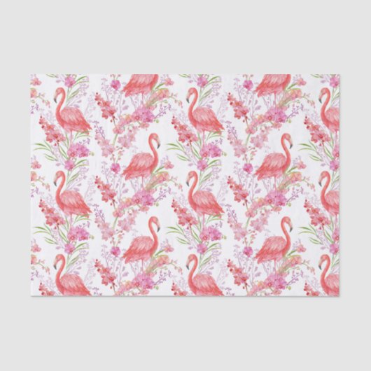 Roze flamingo strandpatroonweefsel tissuepapier (Voorkant)