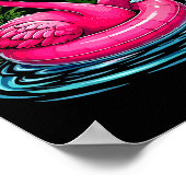 Roze flamingo strandvibes palmboom tropisch poster (Hoek)