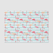 Roze flamingo streeppatroon tissuepapier (Voorkant)